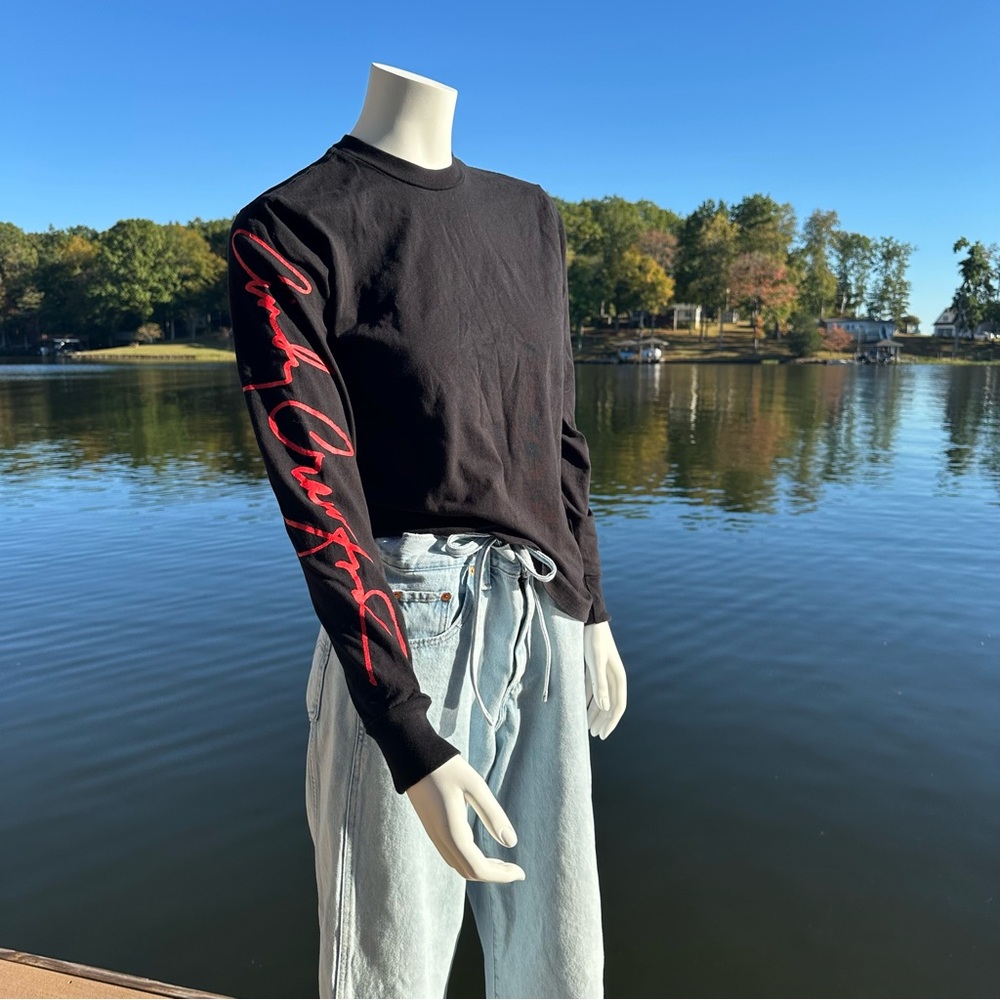 Re/Done • Cindy Crawford Beefy Tee Long sleeve Graphic Tee Black Size XS• EUC